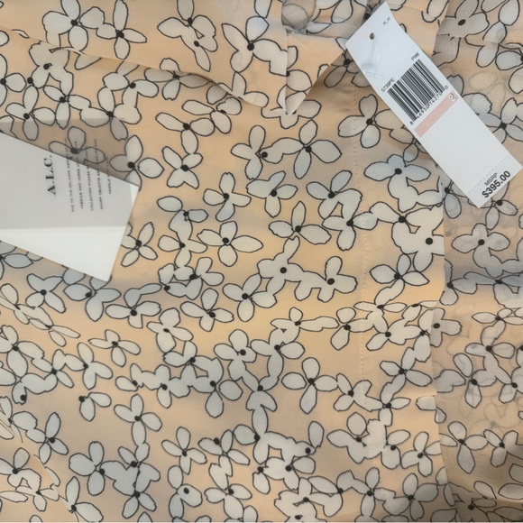 A.L.C. XS Silk Floral Print Layered Top Peach - Picture 6 of 7